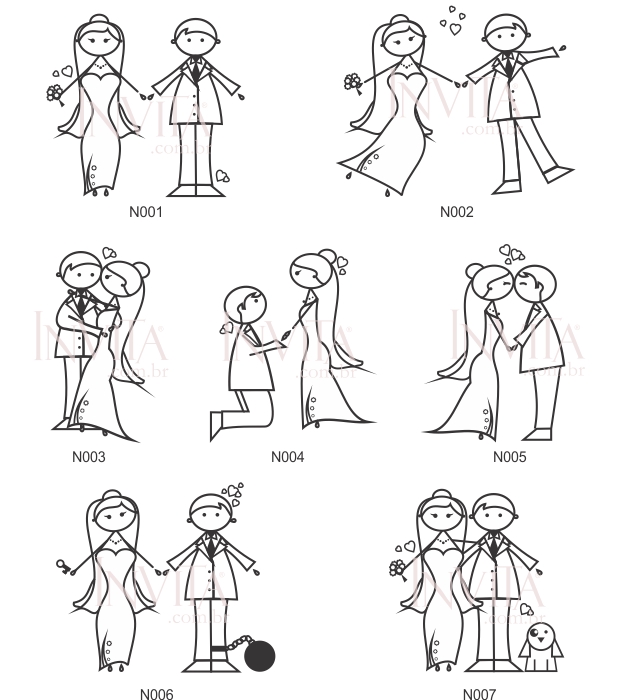 Noivinhos para Convite de Casamento